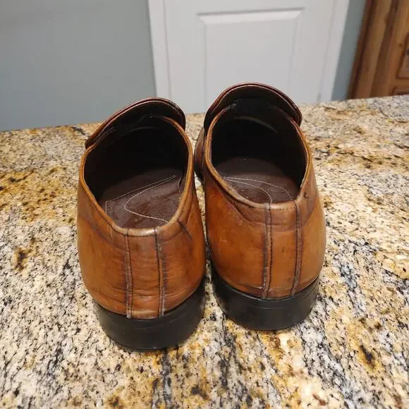 Vintage Nunn Bush Brown Leather Loafers Size 8 1/2 EEE ID 944100